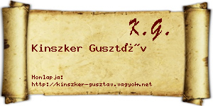Kinszker Gusztáv névjegykártya