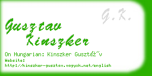 gusztav kinszker business card